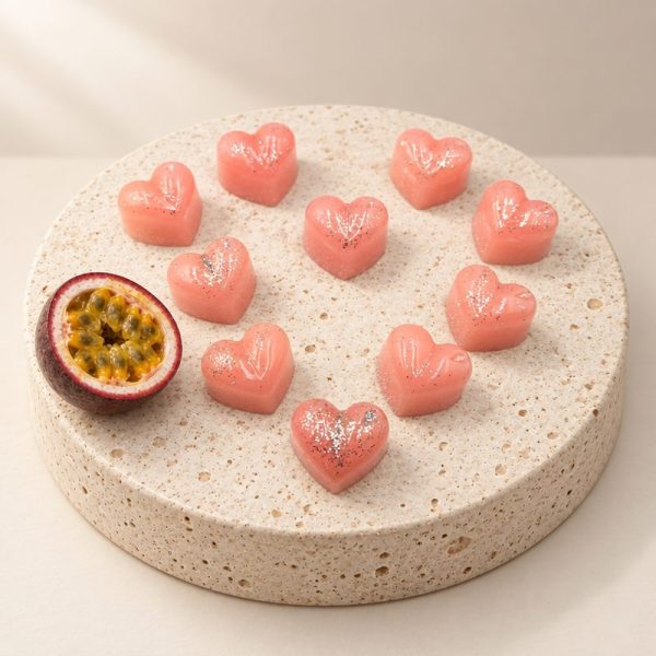 Wax Melts little hearts x 10 scented Passion Fruit