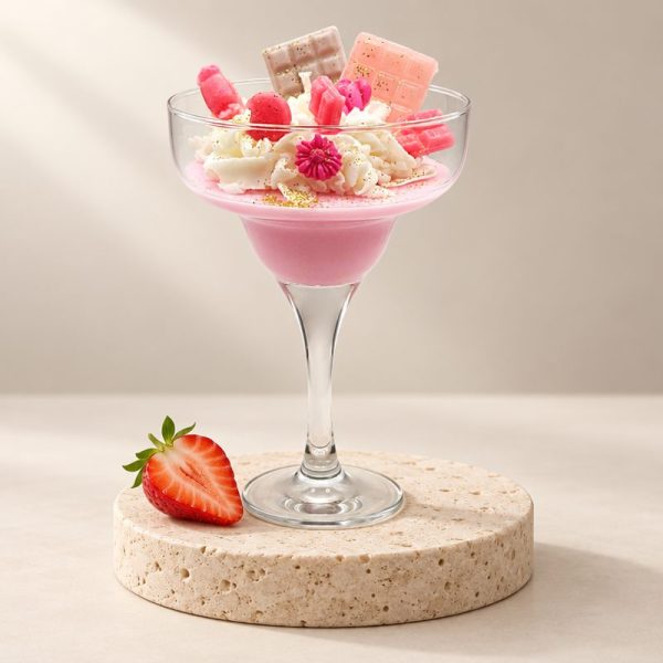 Candle soy in glass cocktail dessert 3D