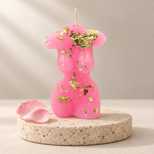 Women's body pink with leaves gold and scent cookies