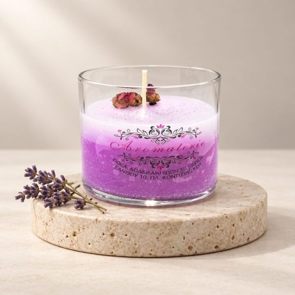 Scented two-tone candle in small jar
