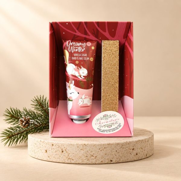 Set with cream hand vanilla 30ml and gold nail file