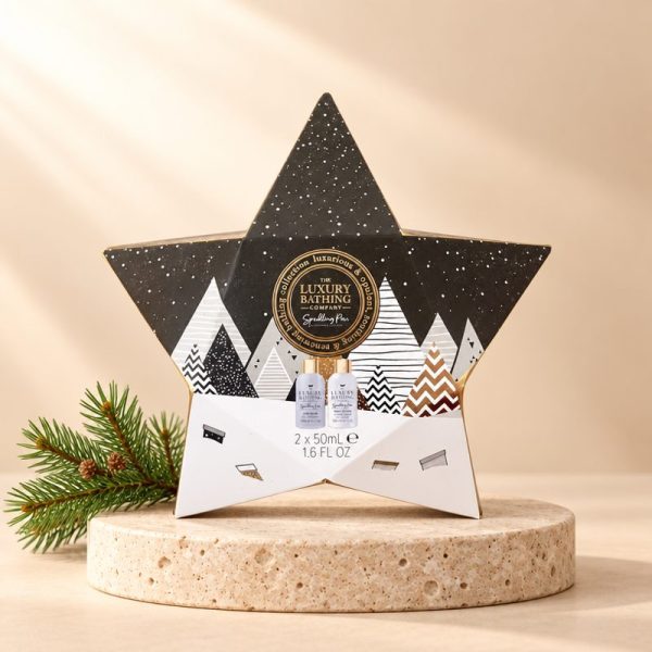 Christmas star with snow, shower gel 50ml and body cream 50ml