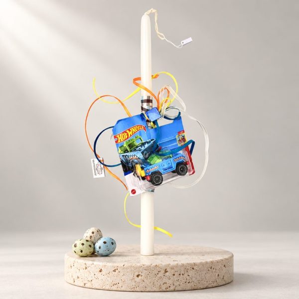Easter Candle with toy truck Hot Wheels